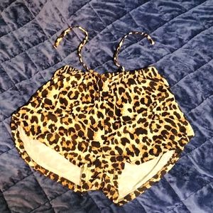 Leopard Print Athletic shorts, stretch fit, Medium